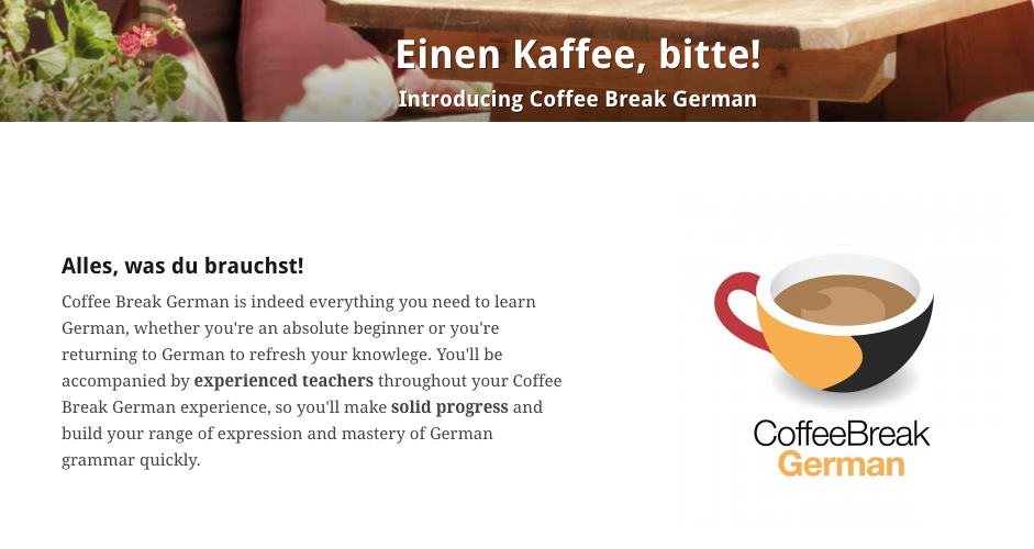 Learn German fast with Coffee Break German