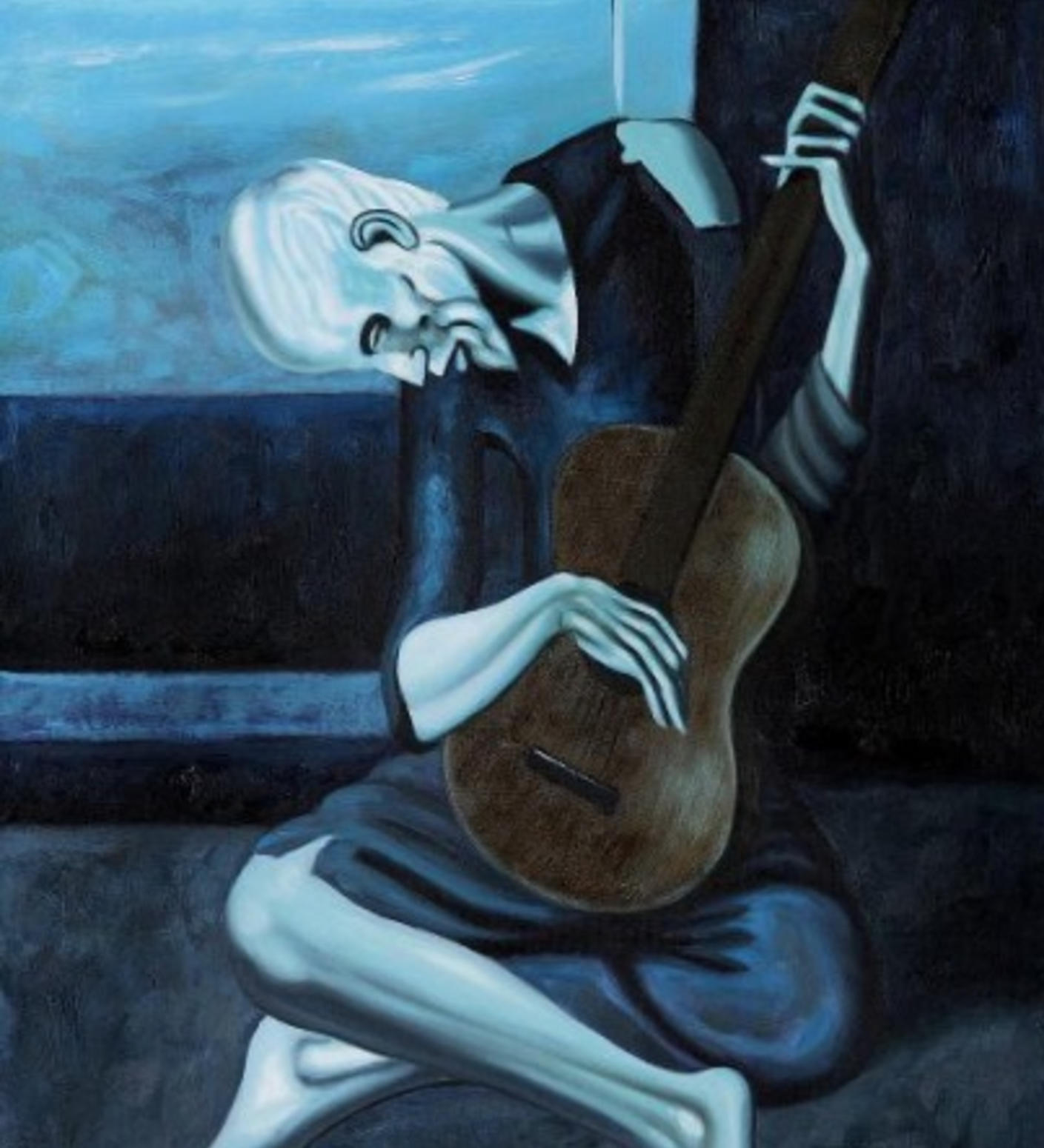 Picasso's Old Guitarist learnt the guitar