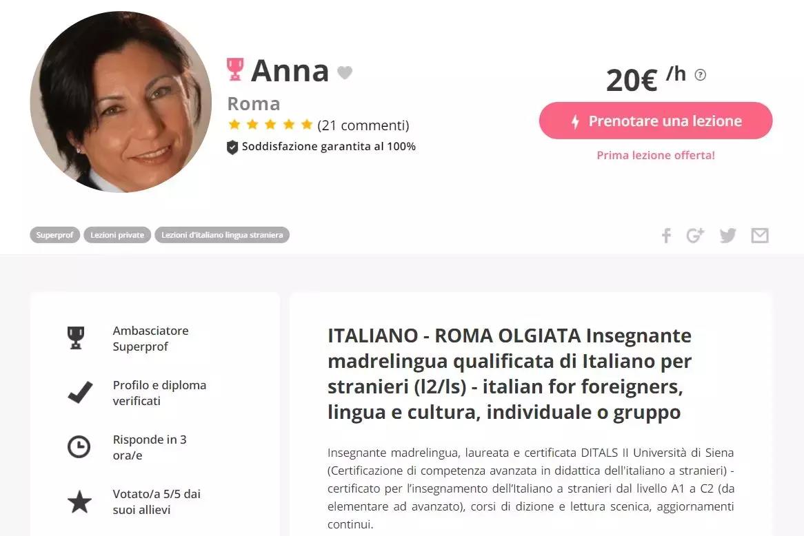 Trova l'insegnante di italiano che fa per sulla piattaforma di Superprof.