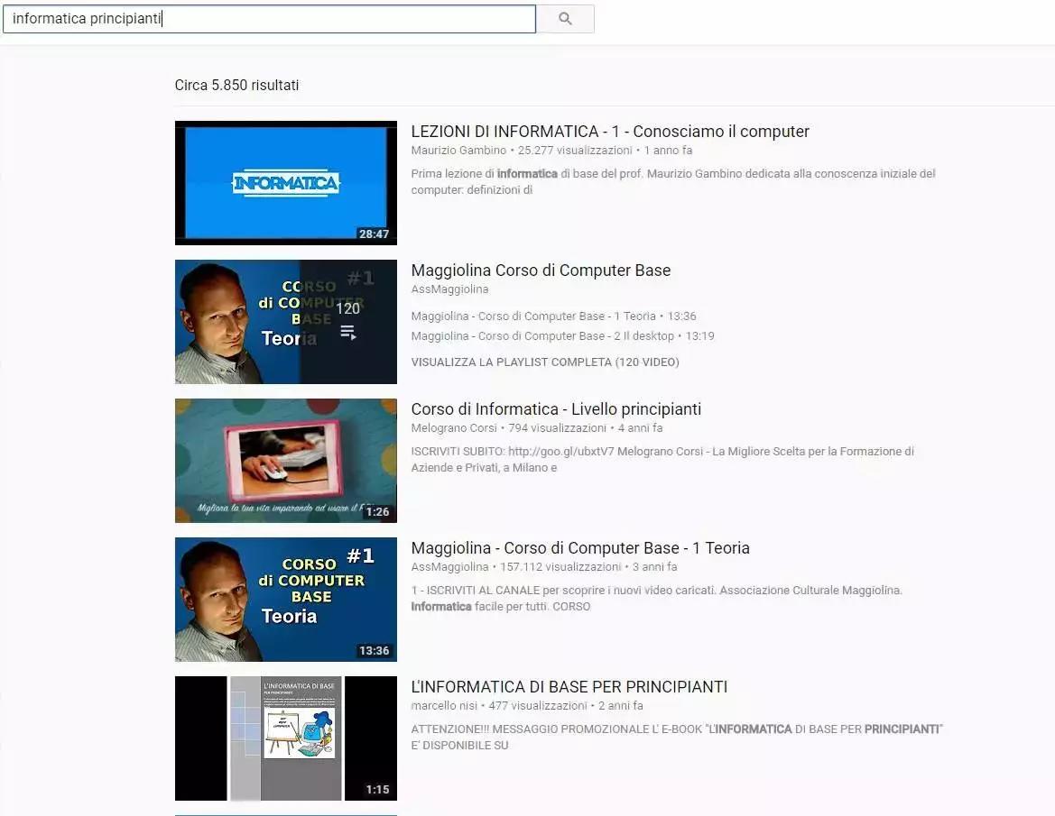 YouTube è un ottimo canale per reperire video e tutorial di informatica, sia per il livello principianti, sia per chi cerca tematiche più complesse. Ecco perché può essere utile utilizzare il canale per un ripasso tra un corso e l'altro.