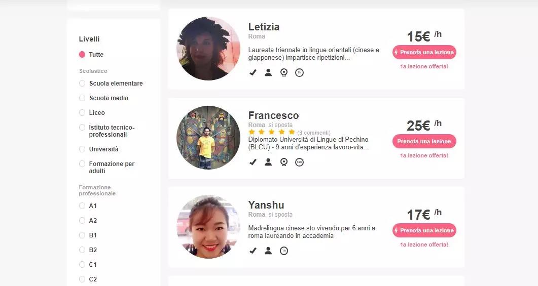 Iscrivendoti a Superprof trovi subito degli insegnanti per i tuoi corsi di cinese. 