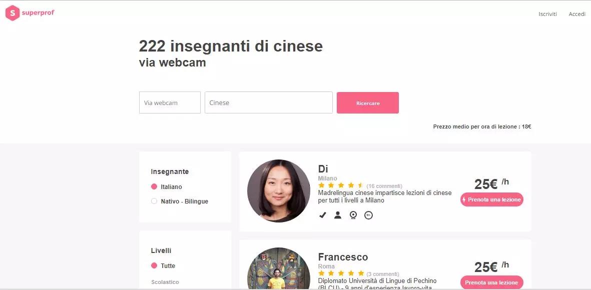 Trova un insegnante di cinese a Roma grazie a Superprof.