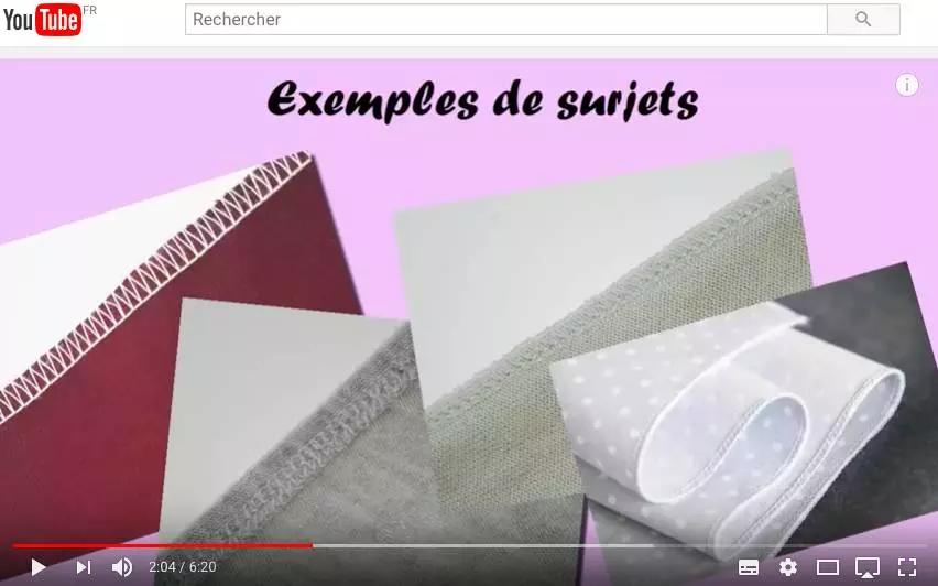 Diversi esempi di cuciture realizzati con una taglia-cuci.