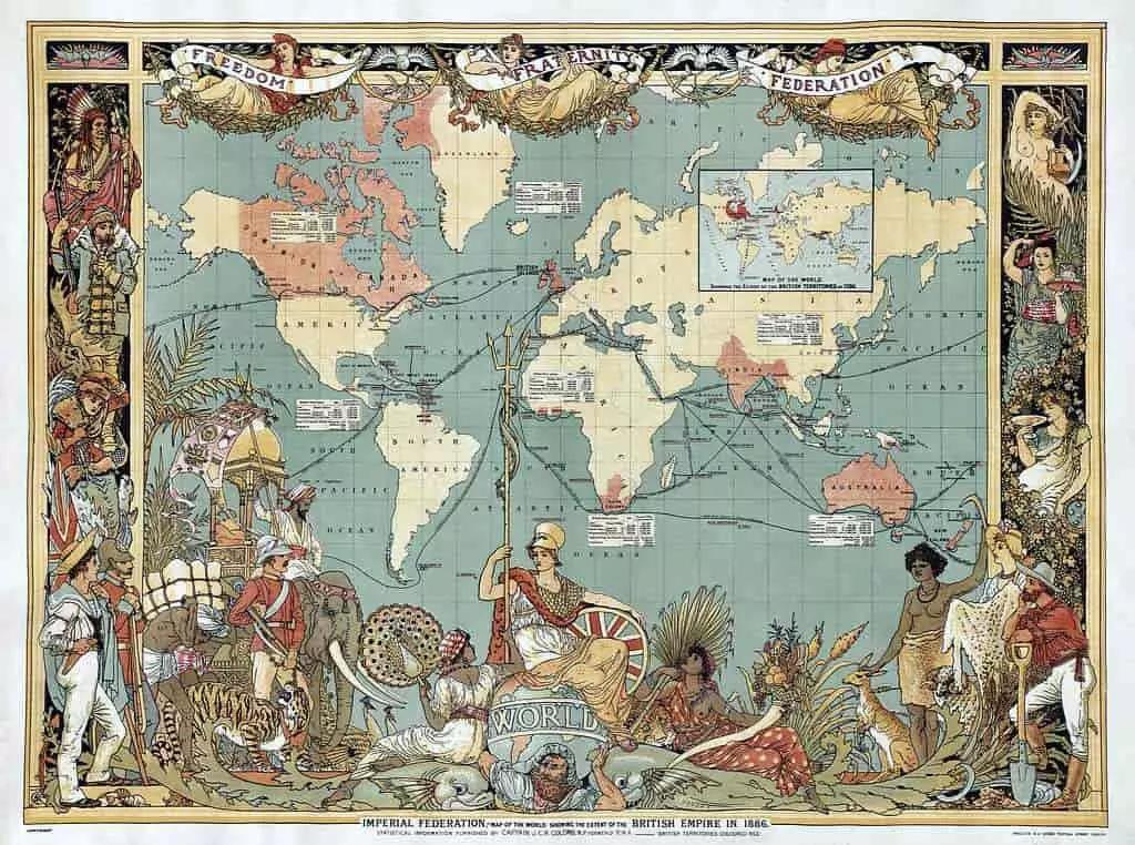 L'inglese è così diffuso per l'espansione territoriale e la nascita dell'Impero Britannico.