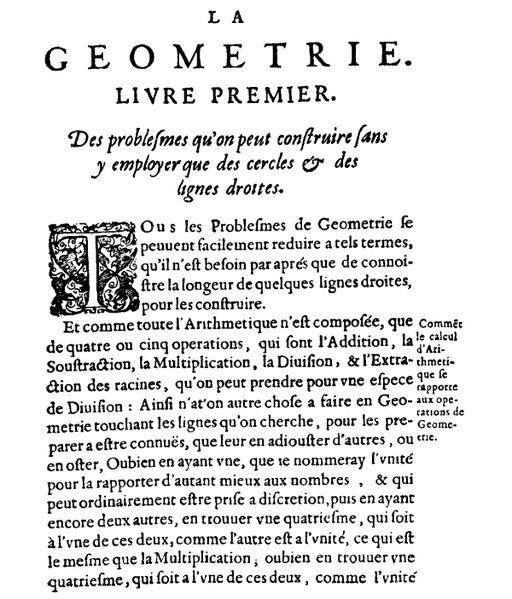 Frontespizio della Geometria di Cartesio matematico