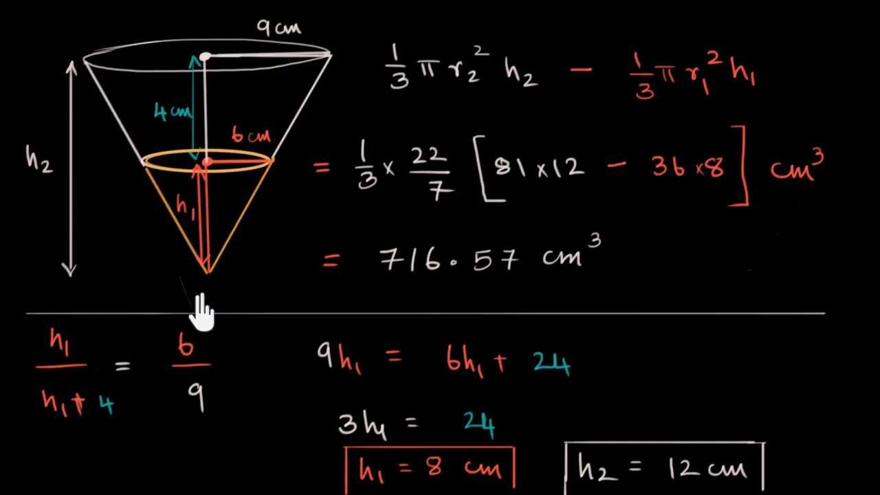 Il cono o il tronco di trono sono solidi di rotazione basati su formule matematiche.