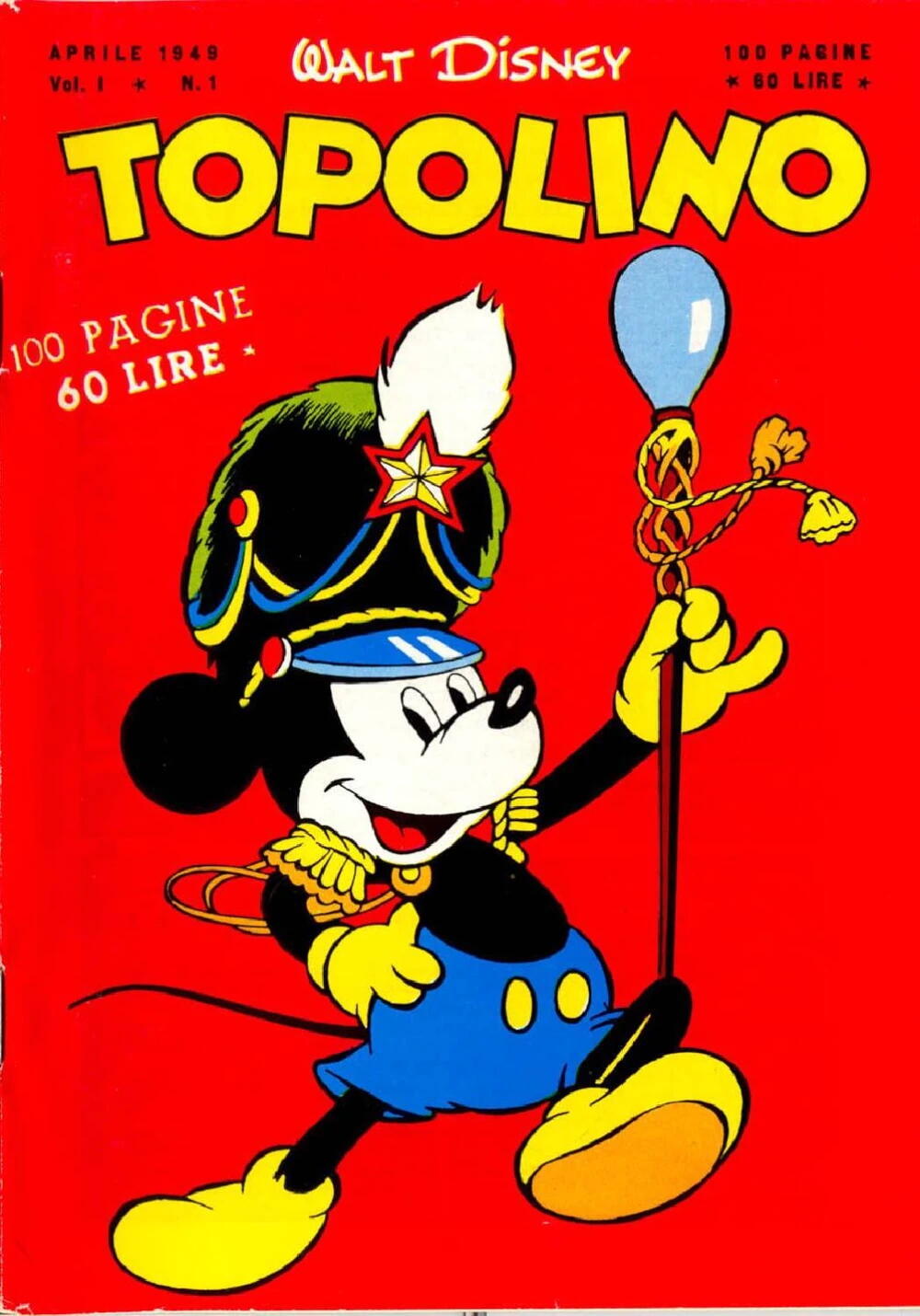 Una copertina del celebre giornalino "topolino".