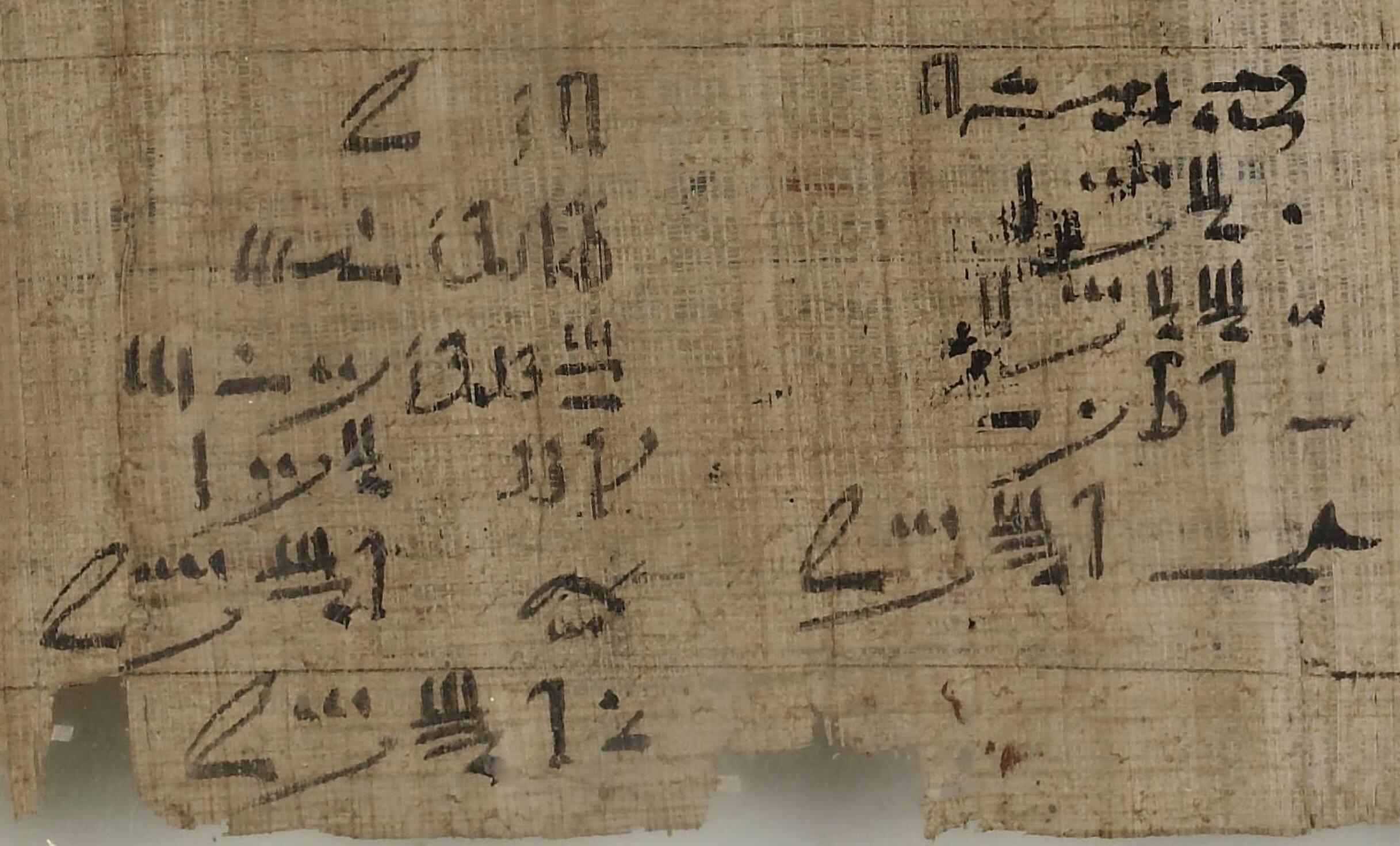 Papiro rhind, testimonianza delle scoperte dei grandi matematici dell'antichità.
