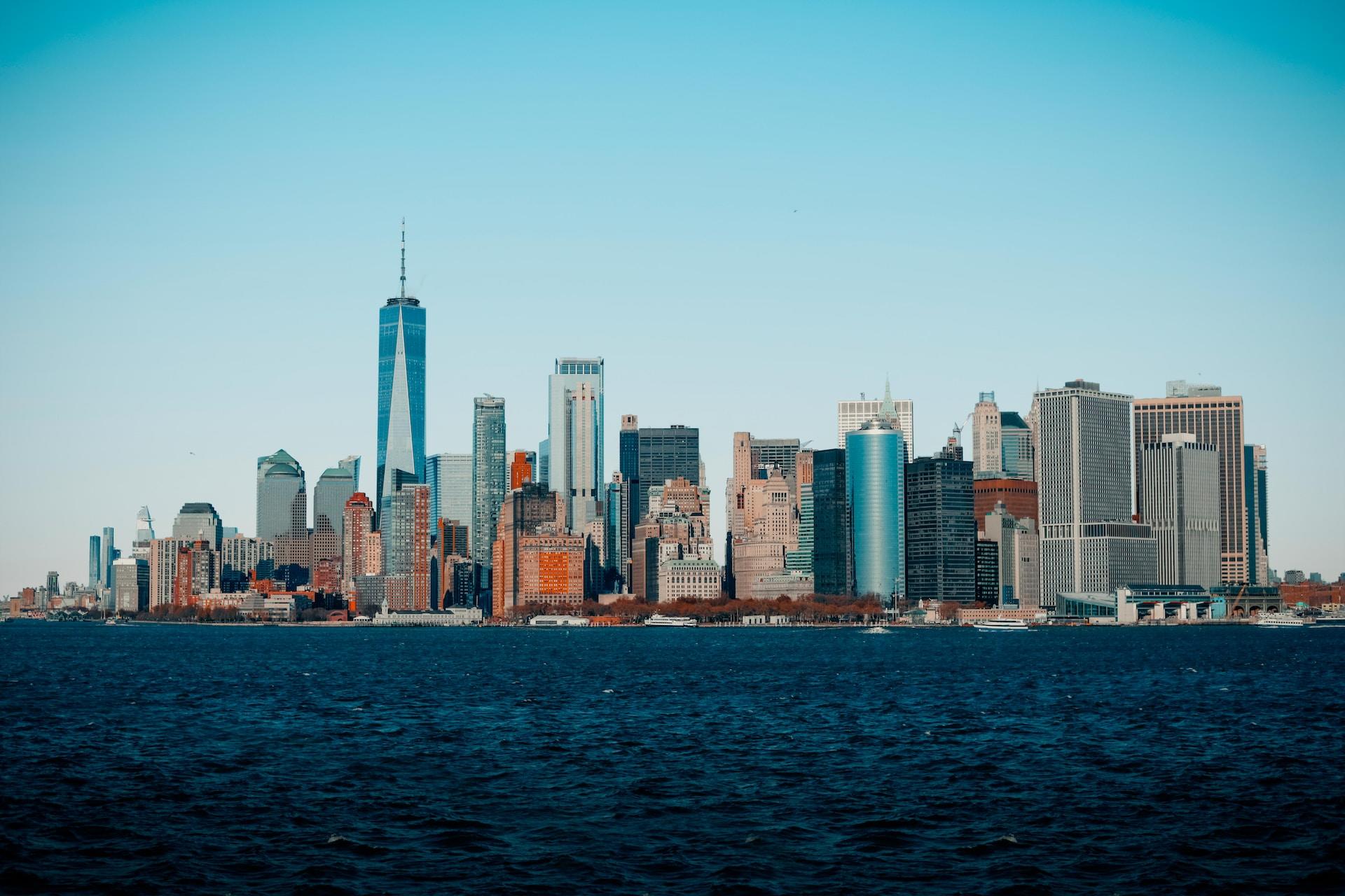 Vista di New York da Staten Island