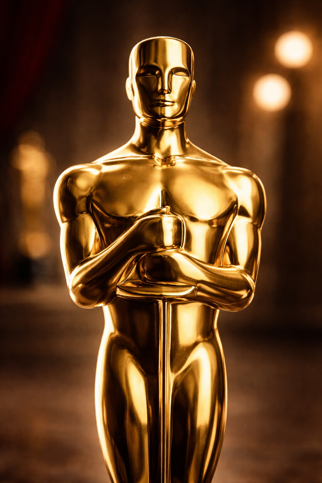 Un primo piano della celebre statuetta dell'Oscar. 