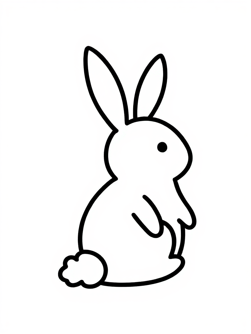 Sagoma di un coniglio ideale per i disegni di pasqua per bambini.