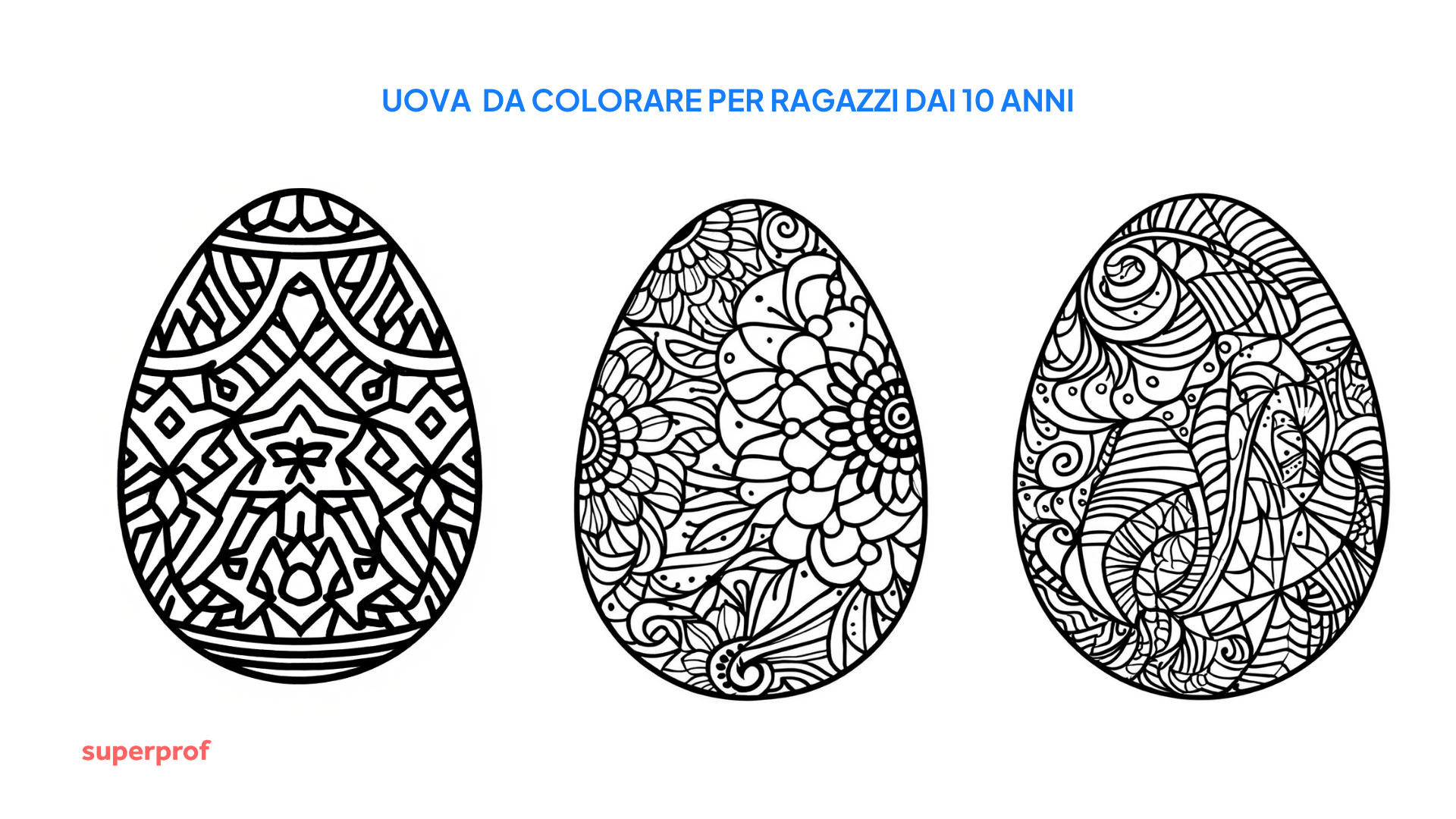 Uova di Pasqua da colorare.