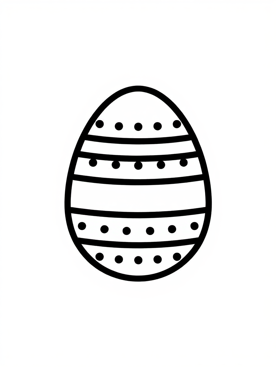 Sagoma di un uovo, perfetta per i disegni di Pasqua da colorare.