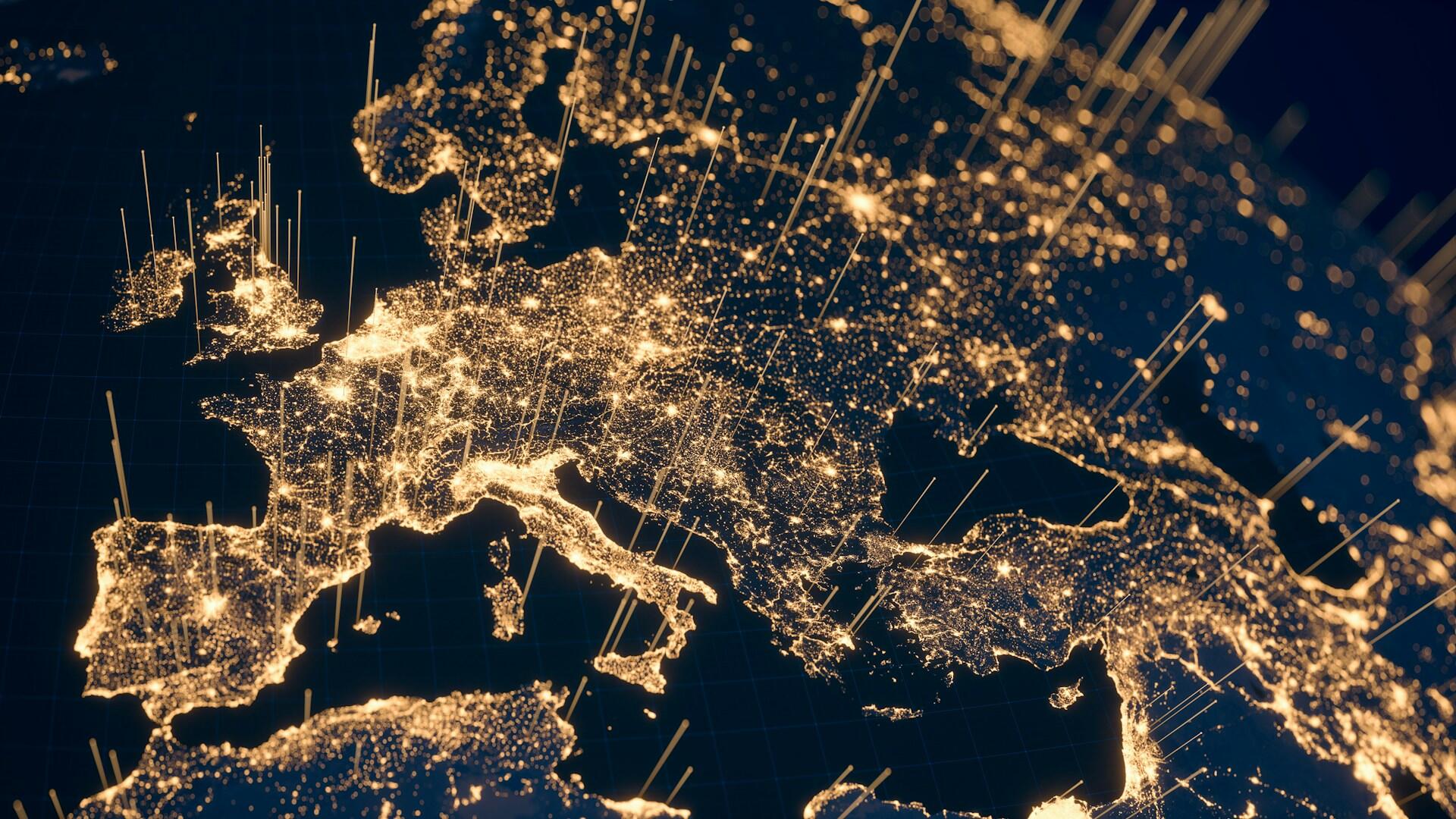 Cartina dei paesi europei che parteciperanno a eurovision 2026.
