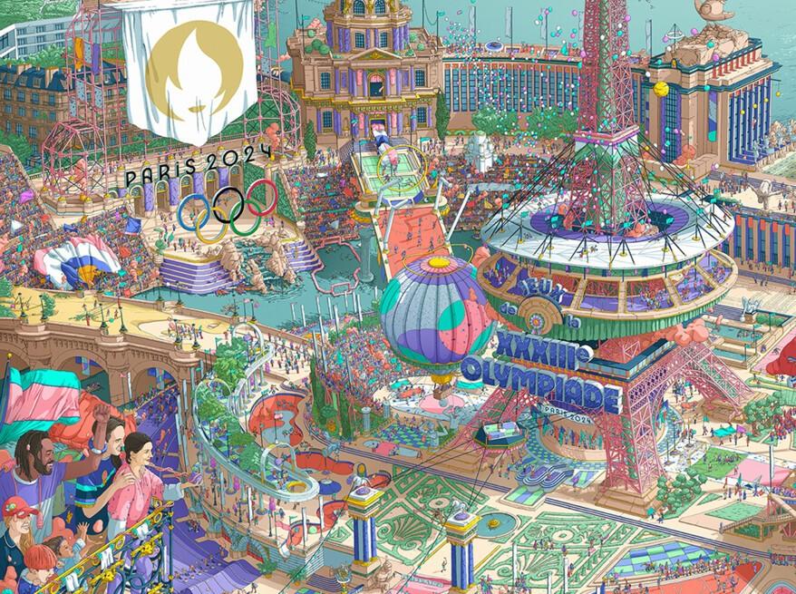 La grafica ufficiale dei Giochi olimpici di Parigi.