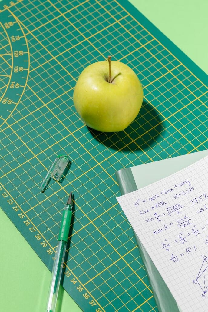 Scrivania di un docente: impegnato a calcolare quanto guadagna un professore di matematica alle superiori.