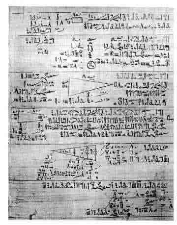 Papiro egizio antecedente Euclide matematico.