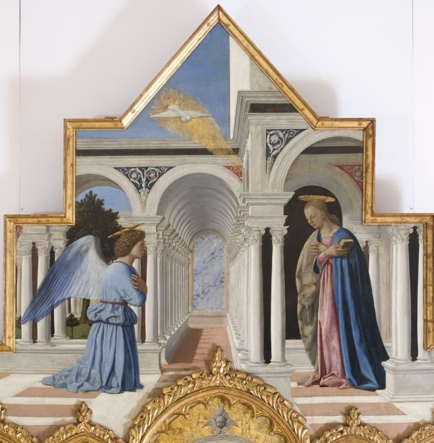 Piero della Francesca è uno dei pittori rinascimentali che usano i concetti matematici di simmetria, proporzione e prospettiva.