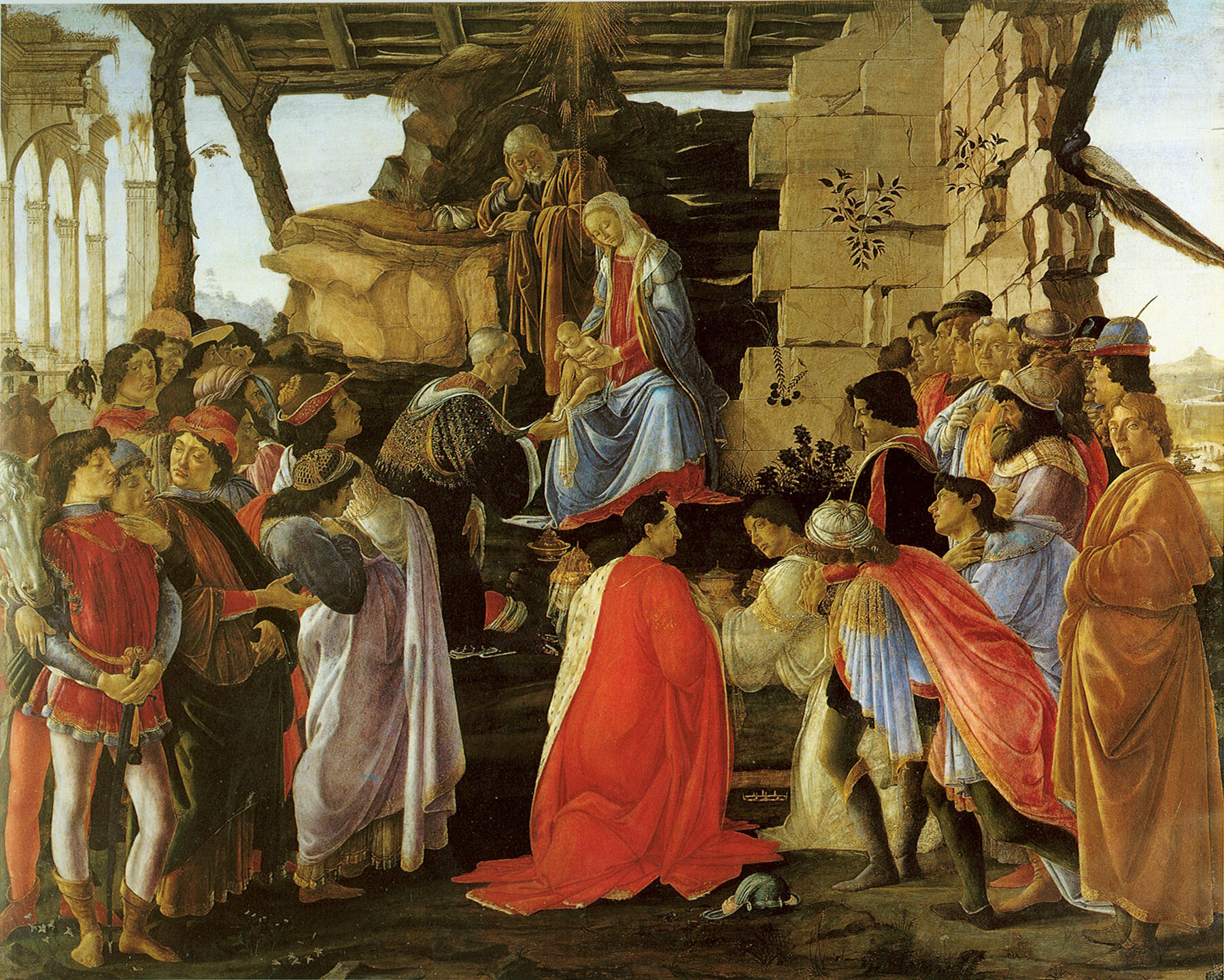 Adorazione dei Magi di Botticelli, uno dei pittori italiano famosi.