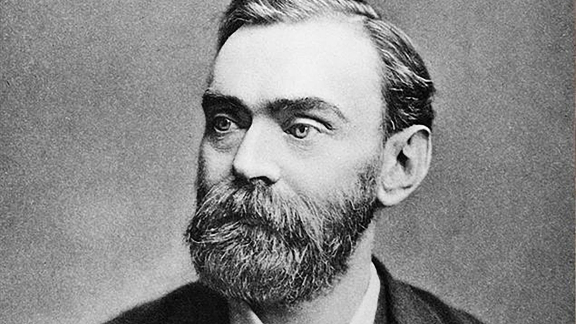 Una fotografia di Alfred Nobel.