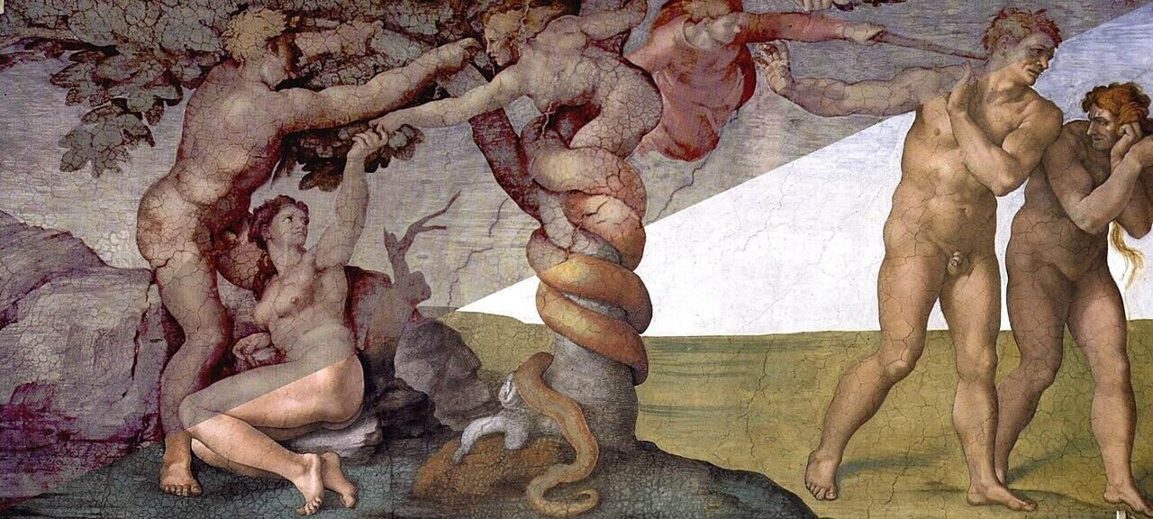 Affresco di Michelangelo, uno dei pittori famosi italiani.