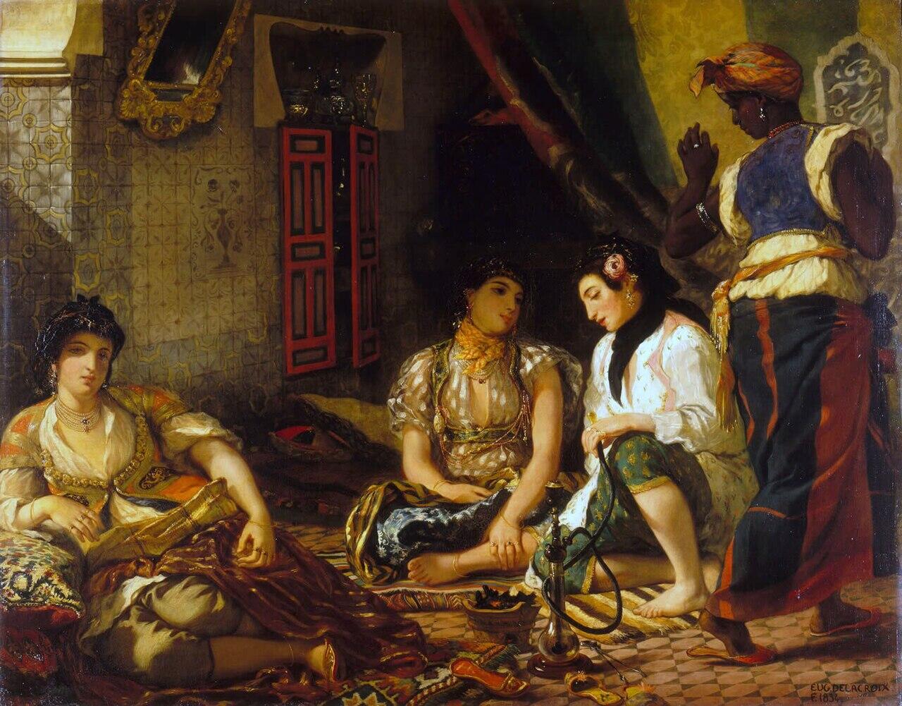 Donne di Algeri di Delacroix, uno dei pittori famosi francesi.