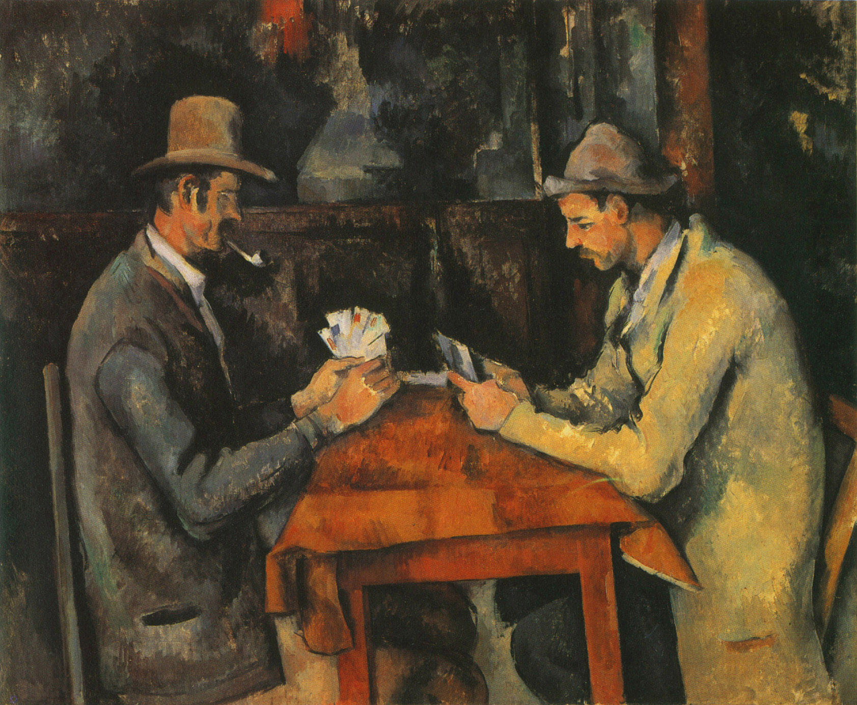 Giovcatori di carte di Cezanne, uno dei pittori famosi nella storia.