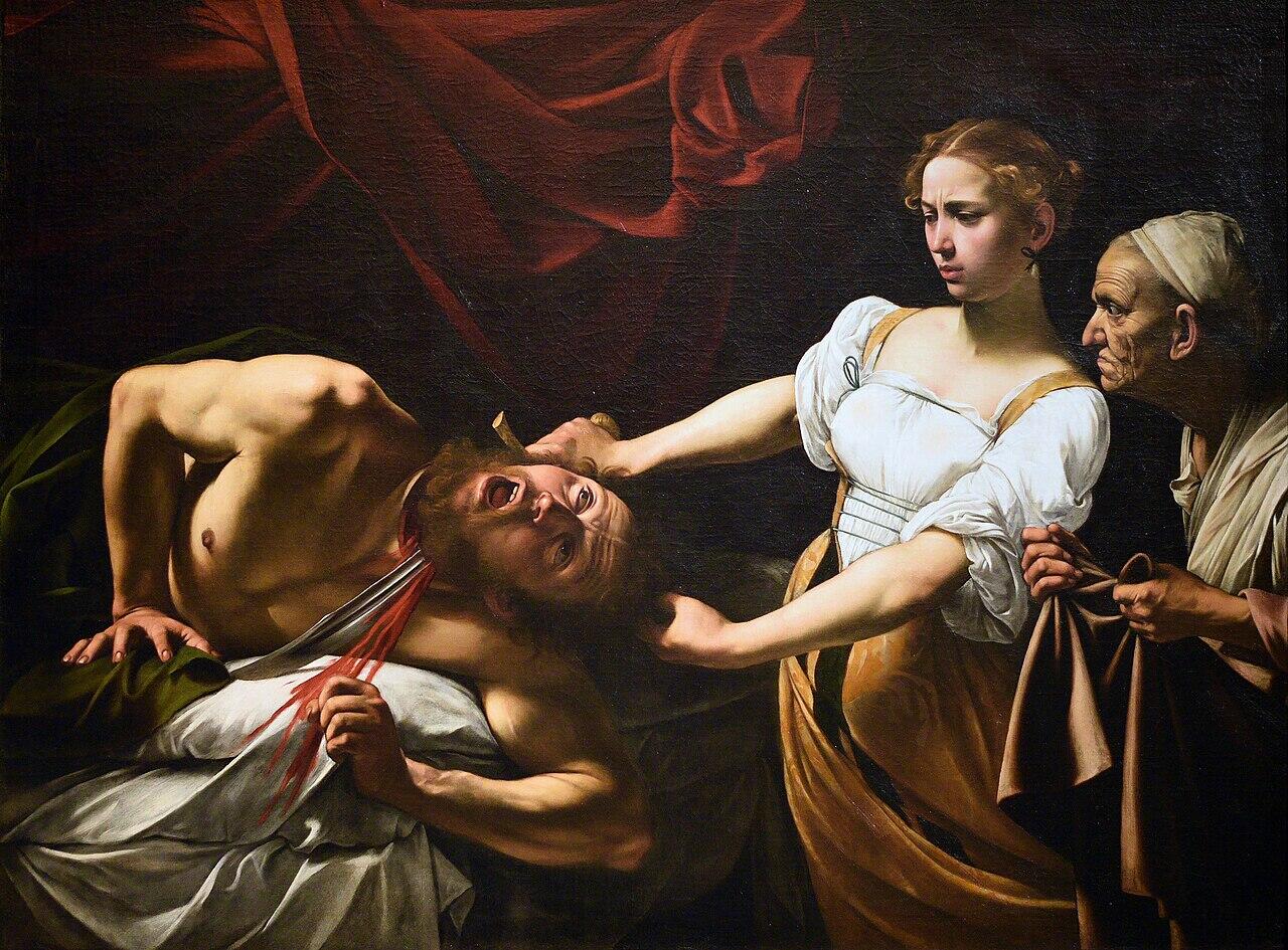 Giuditta decapita Oloferne, opera di Caravaggio, uno dei pittori famosi italiani.