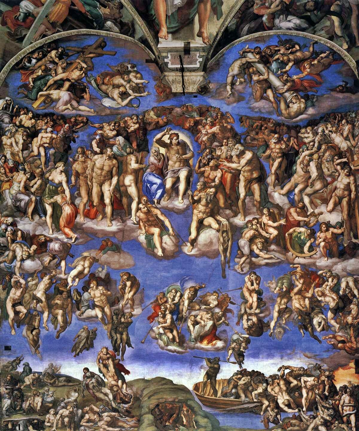 Affresco di Michelangelo, uno dei pittori famosi italiani.