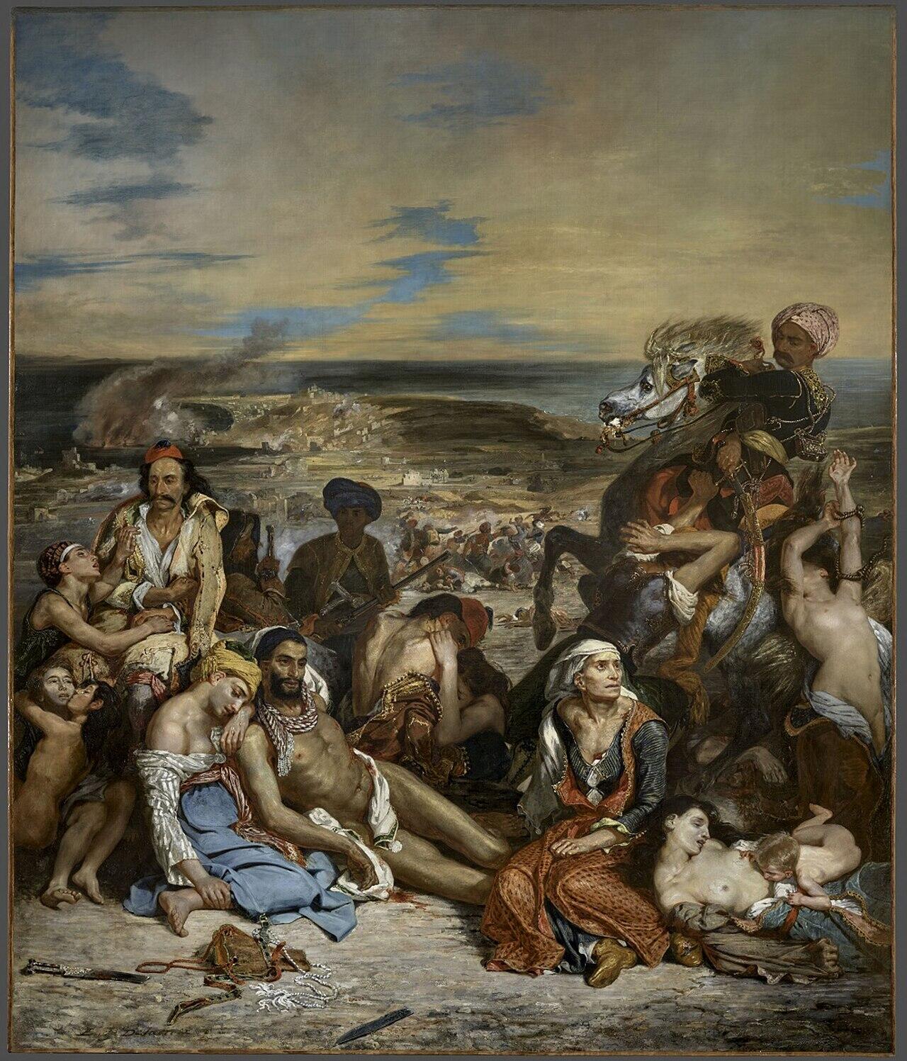 Massacro di Scio di Delacroix, uno dei pittori famosi francesi.