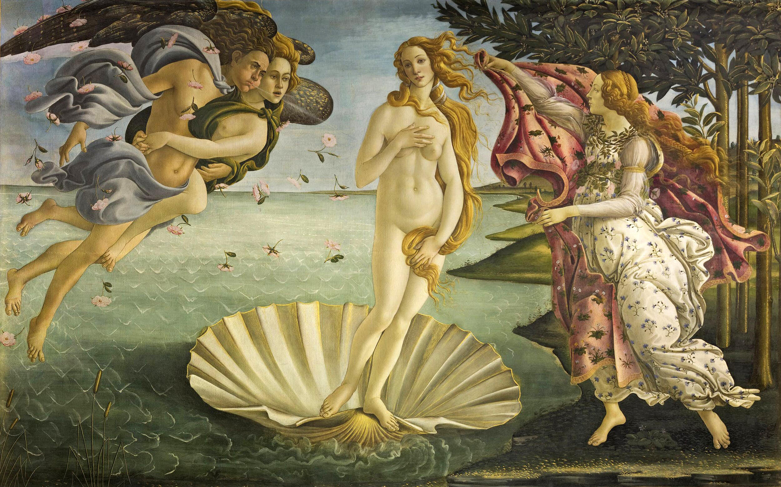 Nascita di Venere di Botticelli, pittore italiano famoso.