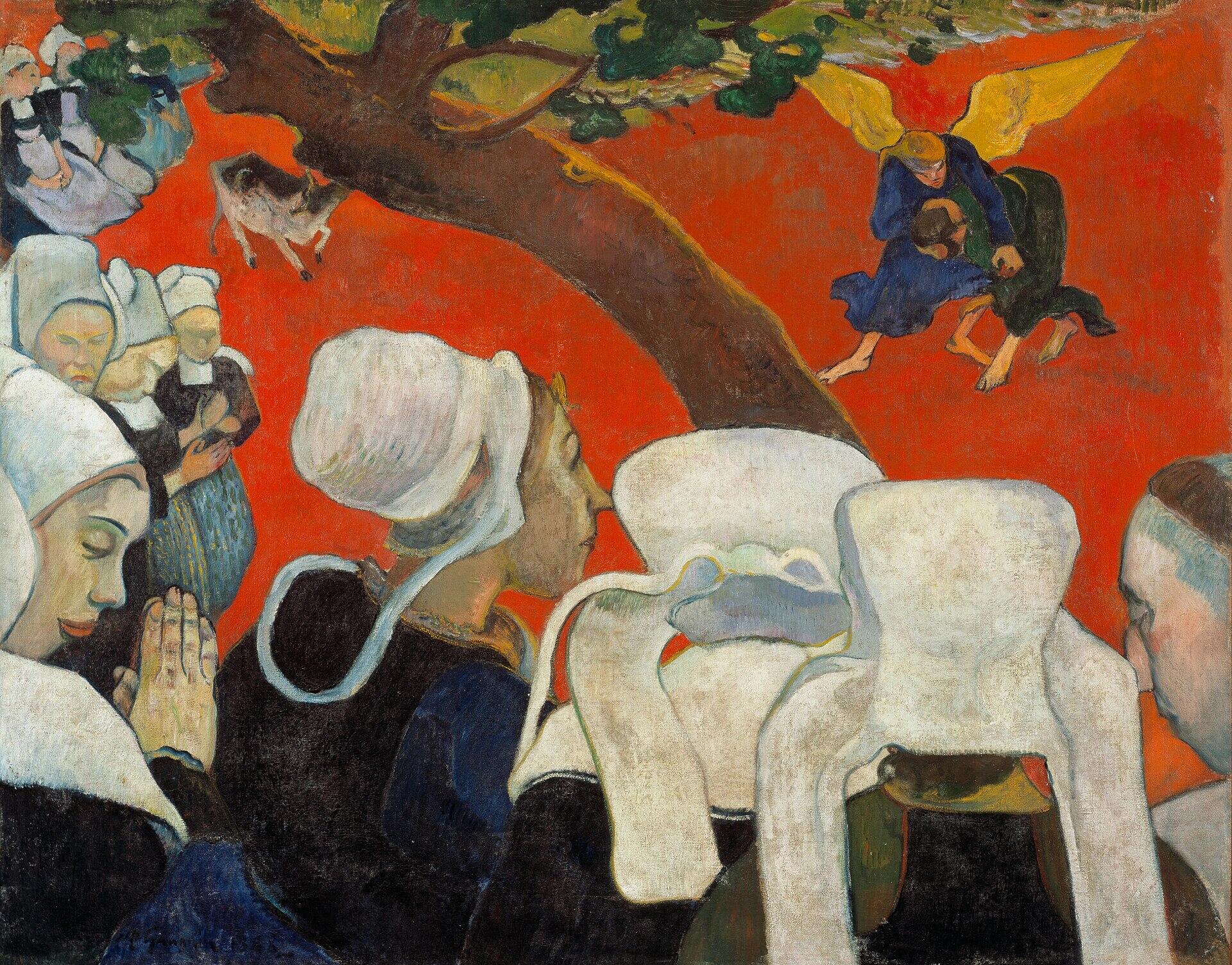 Visione dopo il sermone di Gauguin, uno dei pittori famosi francesi.