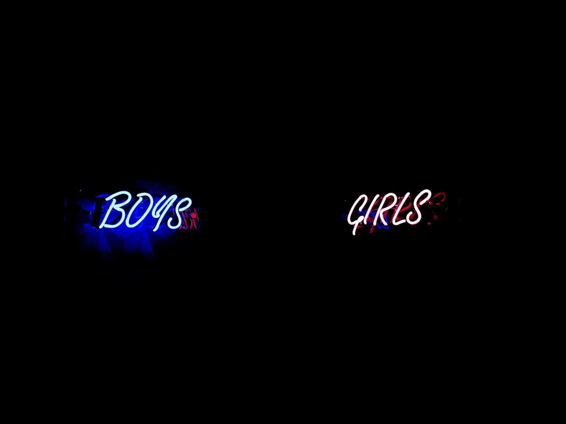 Scritta al neon boys girls