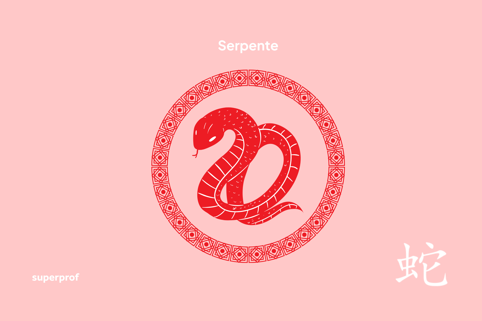 Disegno del serpente, uno dei 12 segni dell'oroscopo cinese.