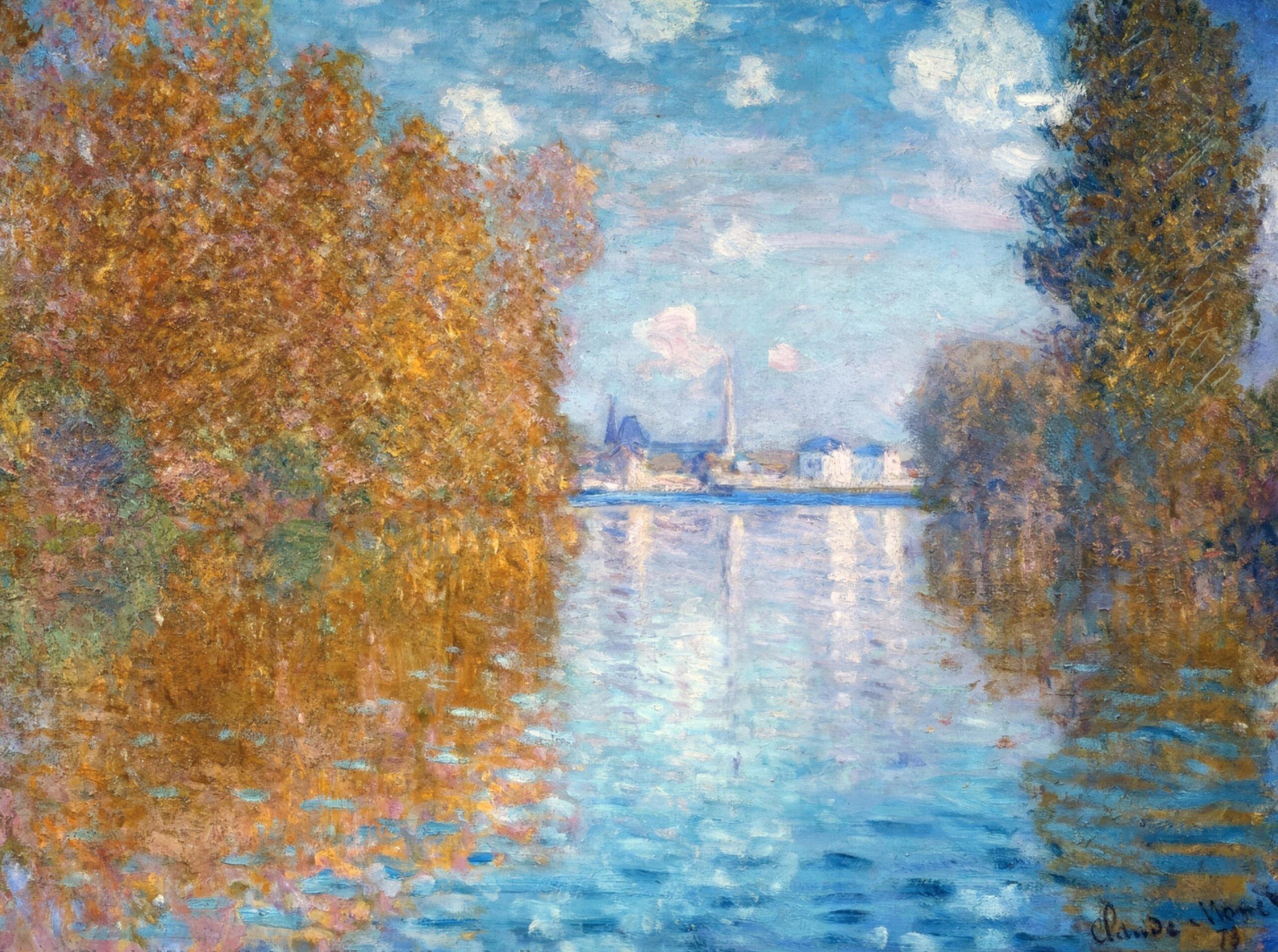 Un celebre quadro impressionista rappresentante un paesaggio autunnale.