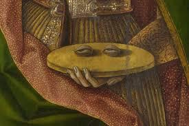 Dettaglio iconografico degli occhi di Santa Lucia.