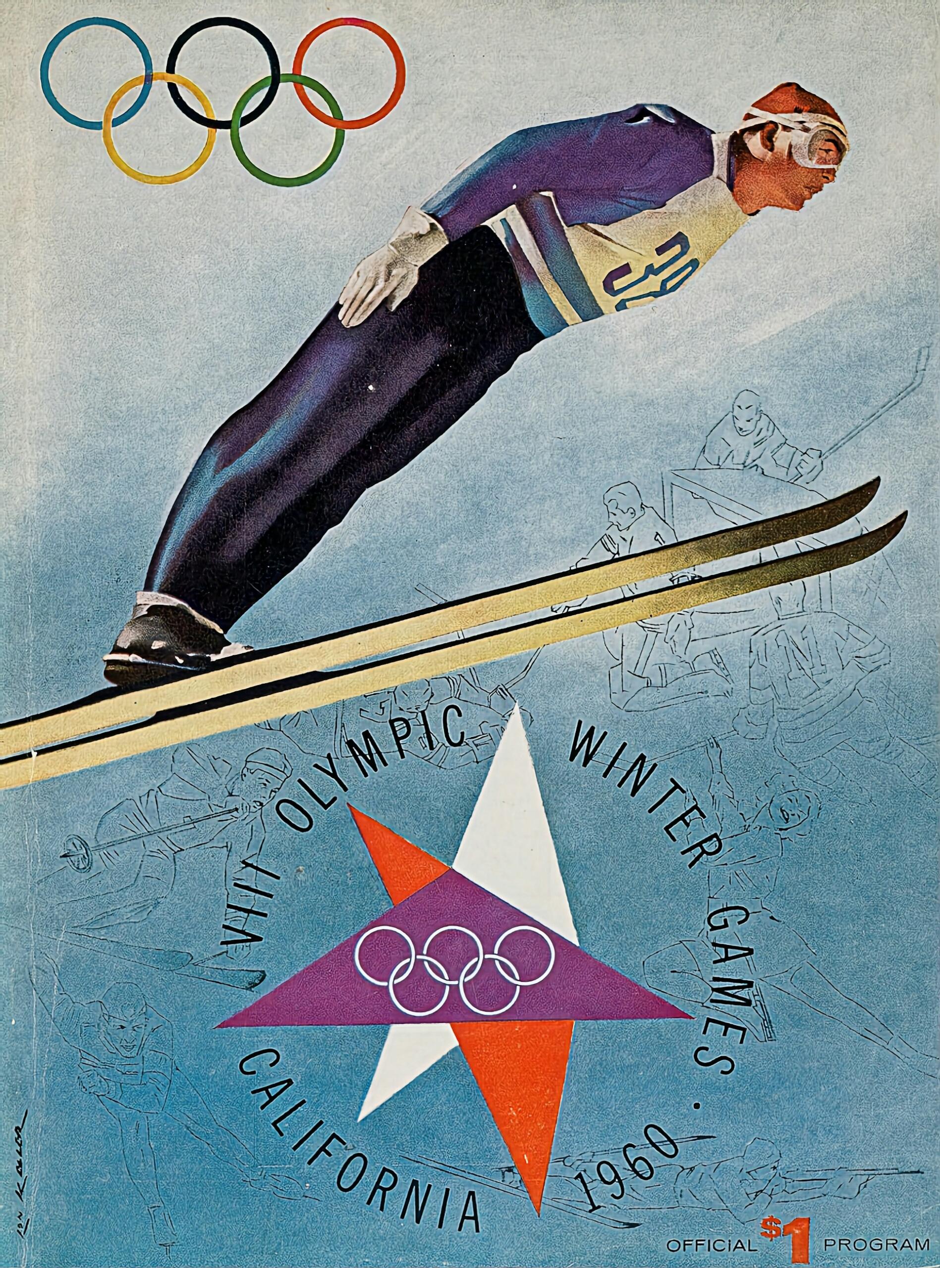 Immagine pubblicitaria dell'edizione dei Giochi Olimpici invernali del 1960.