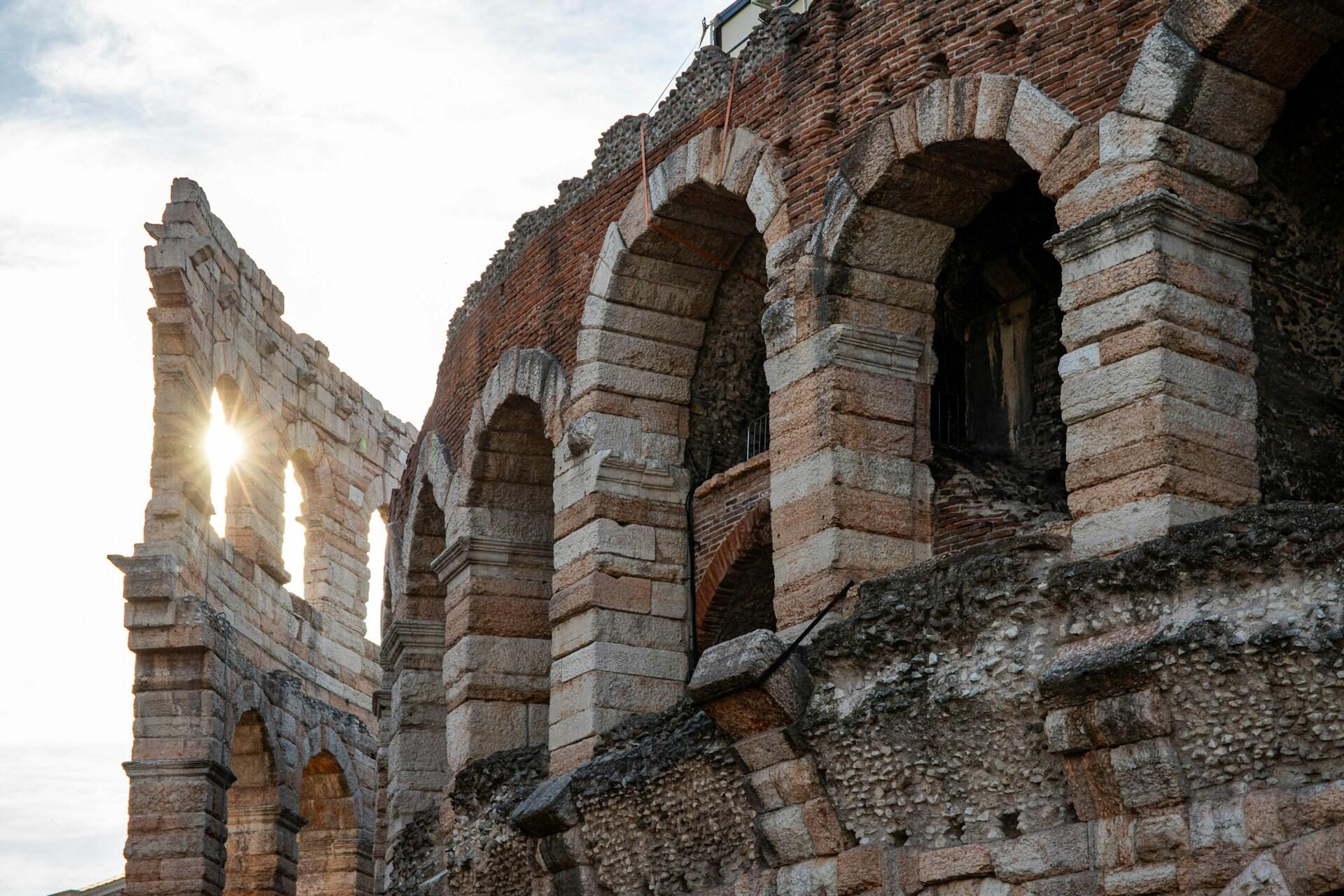 Un dettaglio dell'Arena di Verona. 