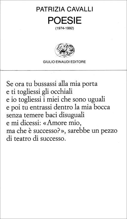 Copertina del libro Poesie di Patrizia Cavalli. 