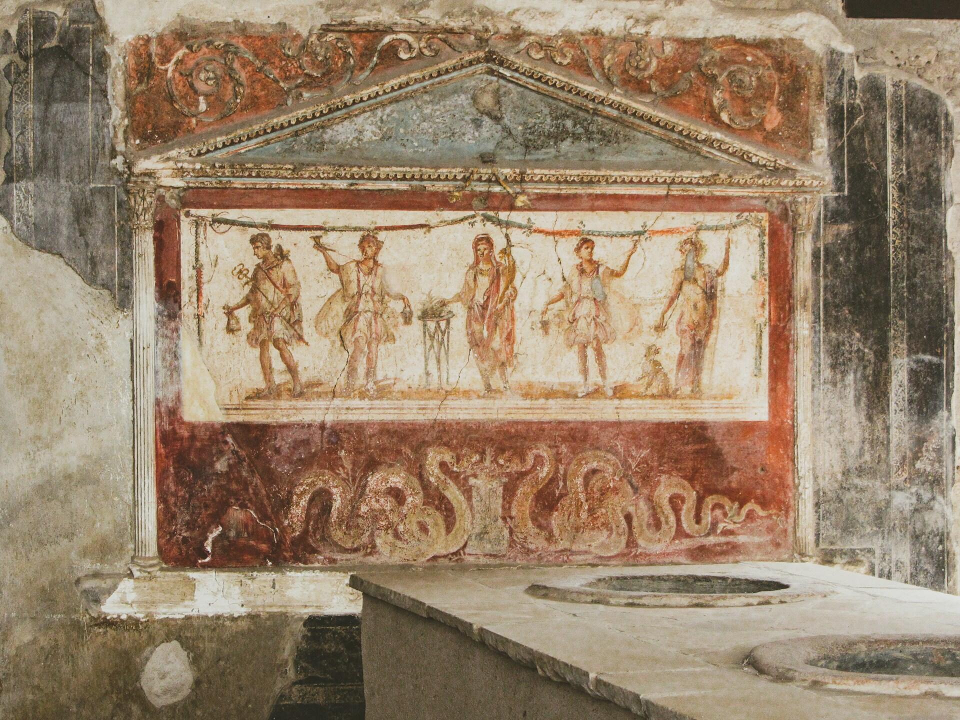 Affresco nel sito di Pompei, fondamentale per avere informaazioni su Pompei.