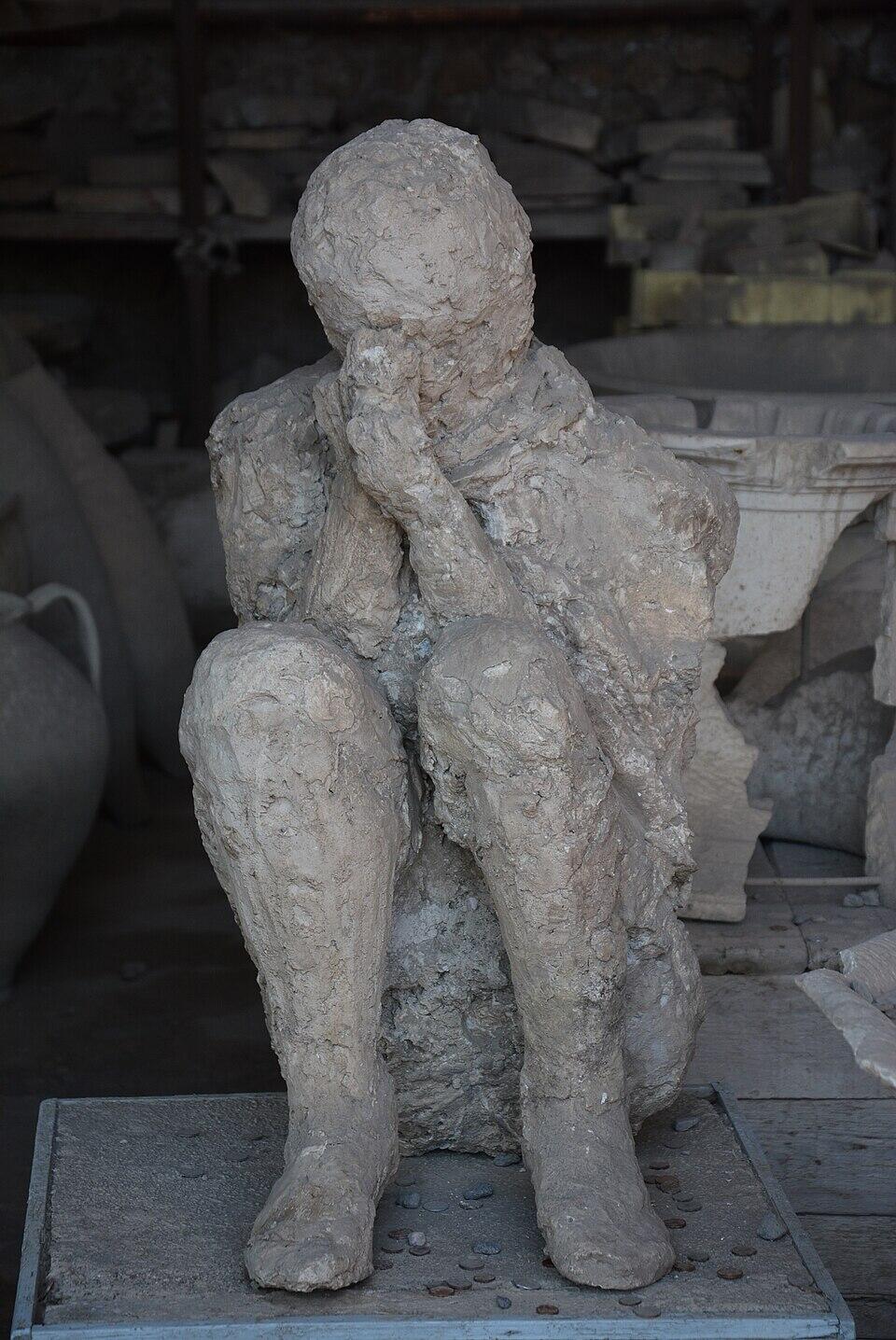Calco compiuto sui resti degli scavi di pompei storia.