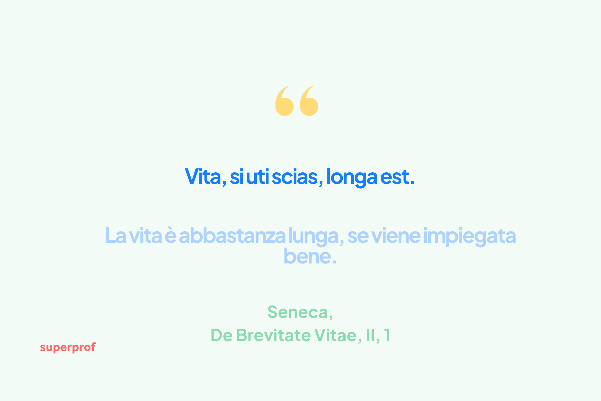 Citazione di Seneca sulla vita in latino e italiano: Vita si uti scias longa est.
