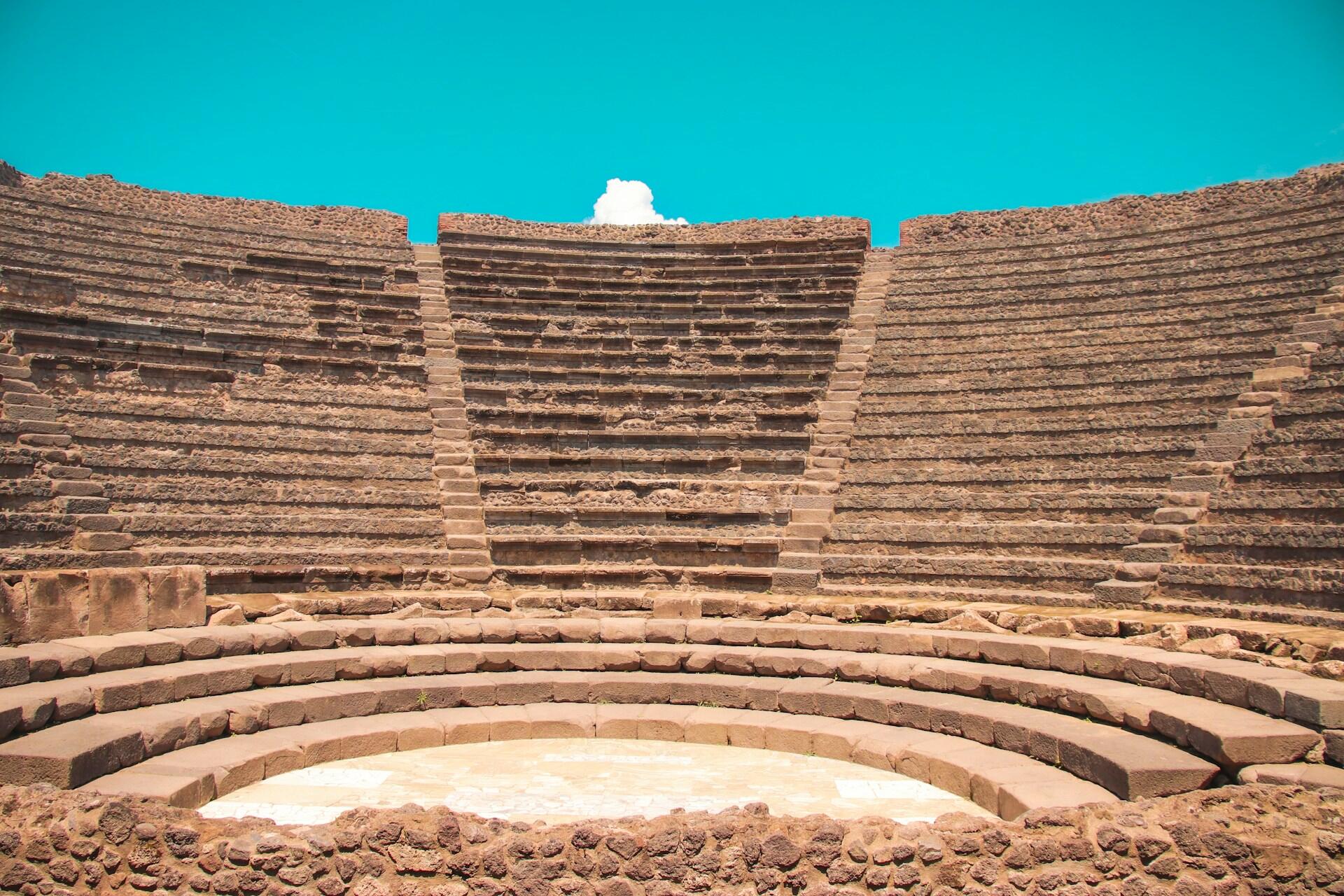 Anfiteatro nel sito di Pompei, fondamentale per avere un'idea di pompei prima dell'eruzione 