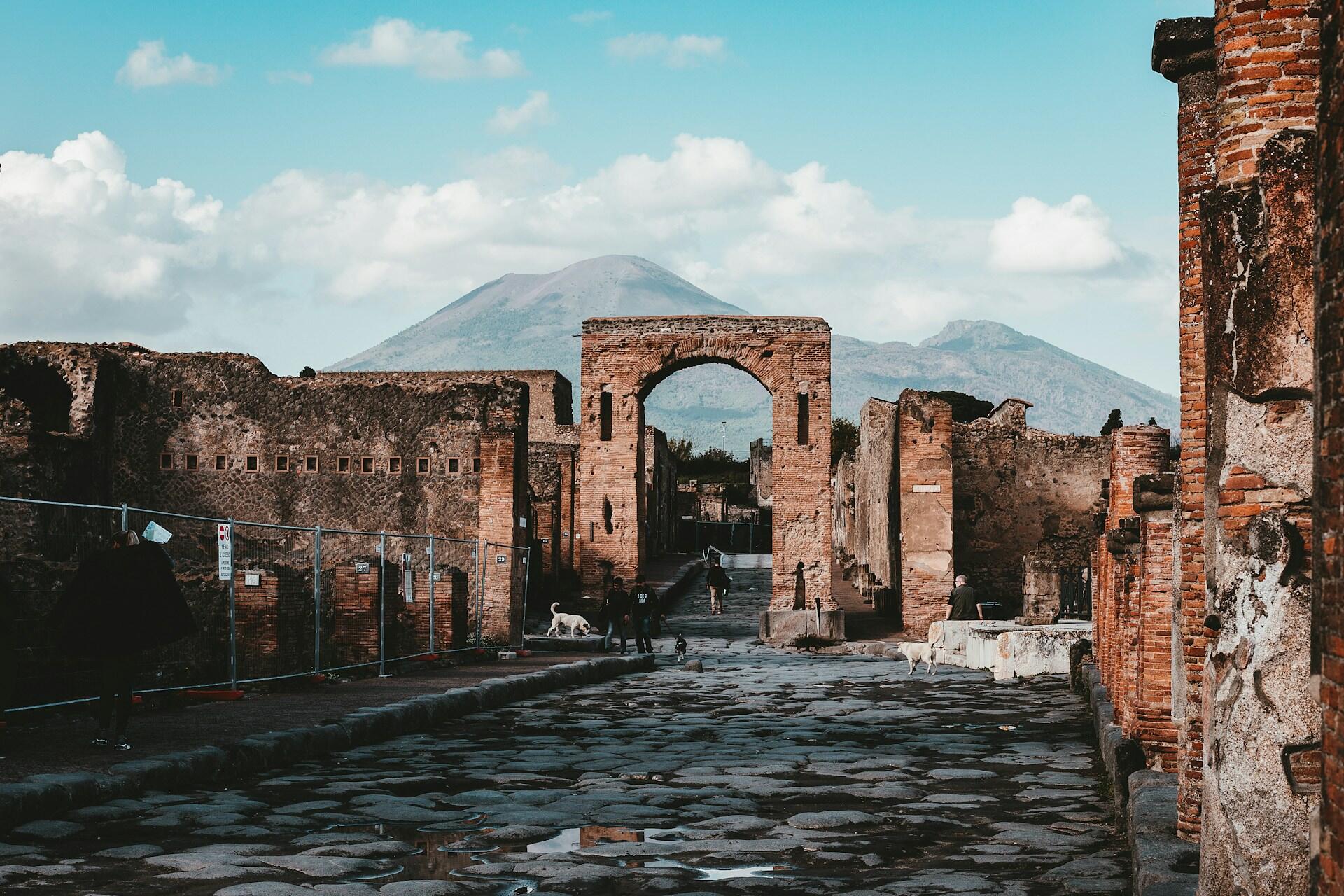 Vista su Pompei e il Vesuvio.