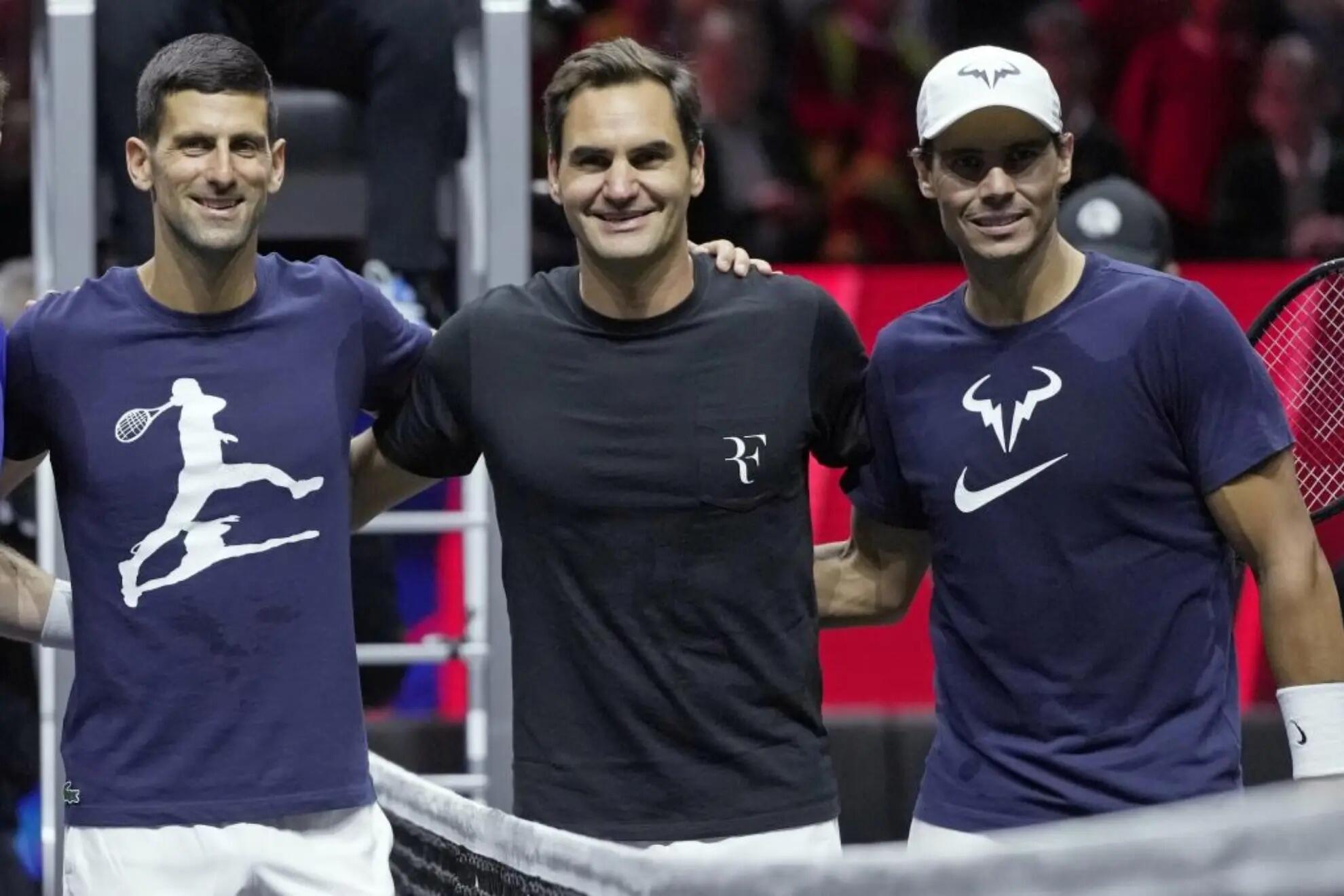 La triade Feder, Nadal, Djokovic che a lungo ha dominato l'universo del tennis.