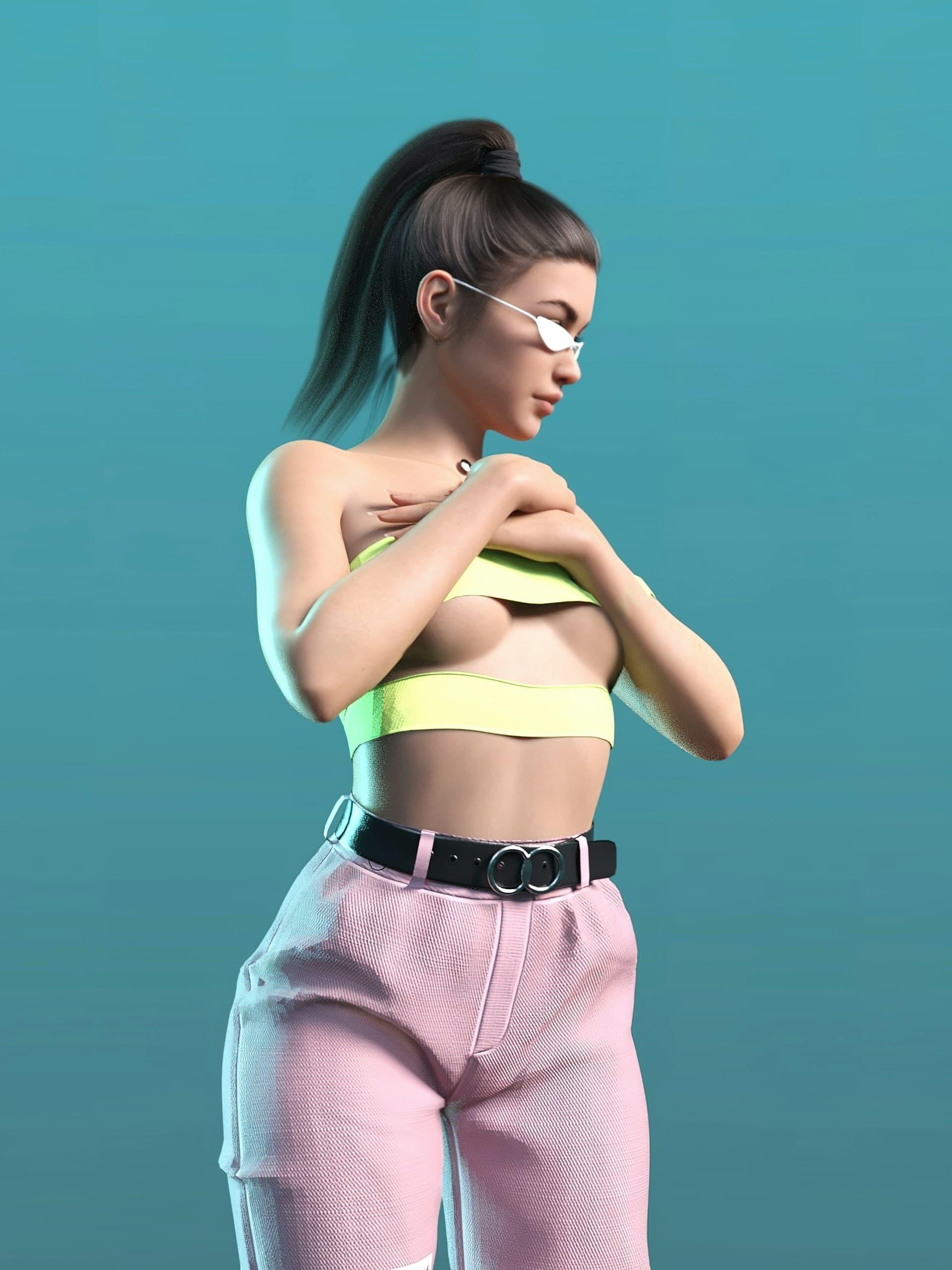 3Dモデルで作られた女性キャラクター