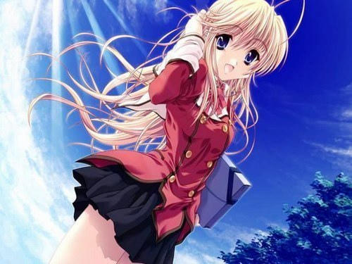 制服姿の女の子のイラスト