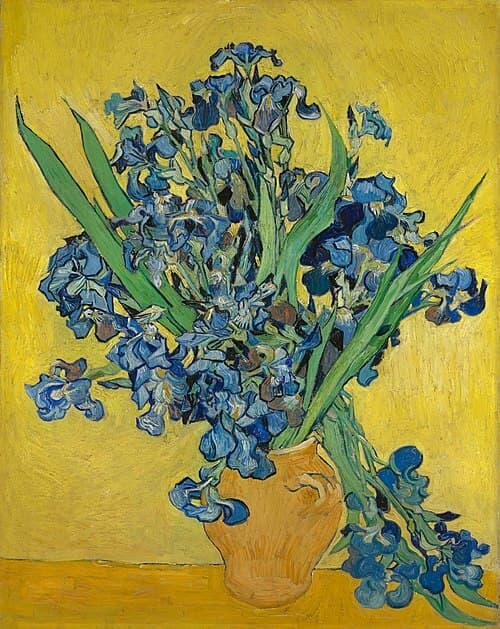 ゴッホが油絵で描いたアイリスの花