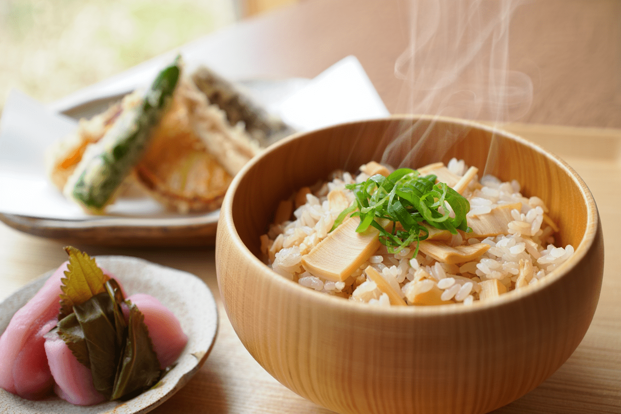 春の御膳, たけのこご飯と季節の味覚