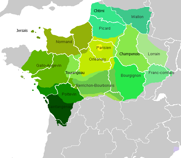 Langue d'Oil dialektai Prancūzijje